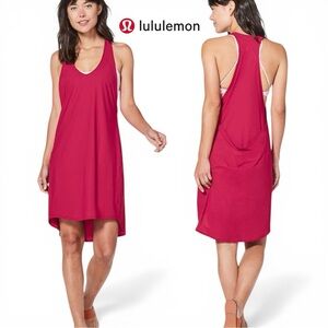 Lululemon Rejuvenate Lightweight Tank Dress Ruby Red Racer Back Tear Tag | Sz 12